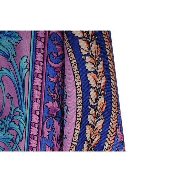 Versace Mens Floral Silk Button Down Shir 41 / 16 Purple Pink Blue Green Paisley - Picture 8 of 12